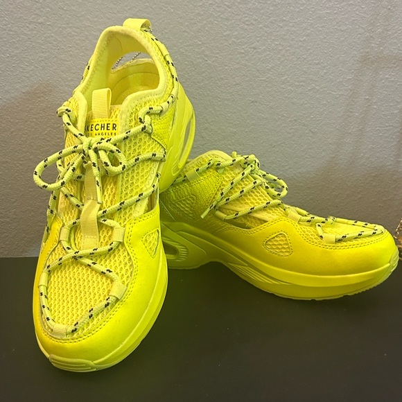 Skechers Shoes - Skechers Vibrant Yellow Mesh Sneakers